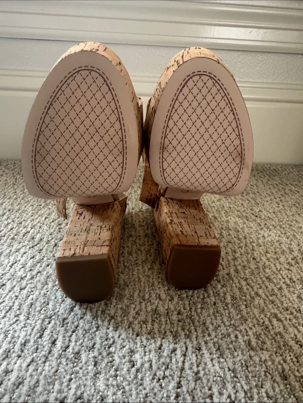 Jessica Simpson Platform Ankle Strap Heels - Natural Cork